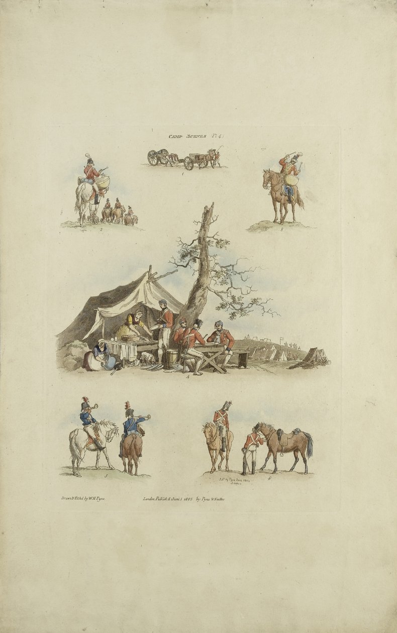 Camp Scenes, 1803 by William Henry after Pyne