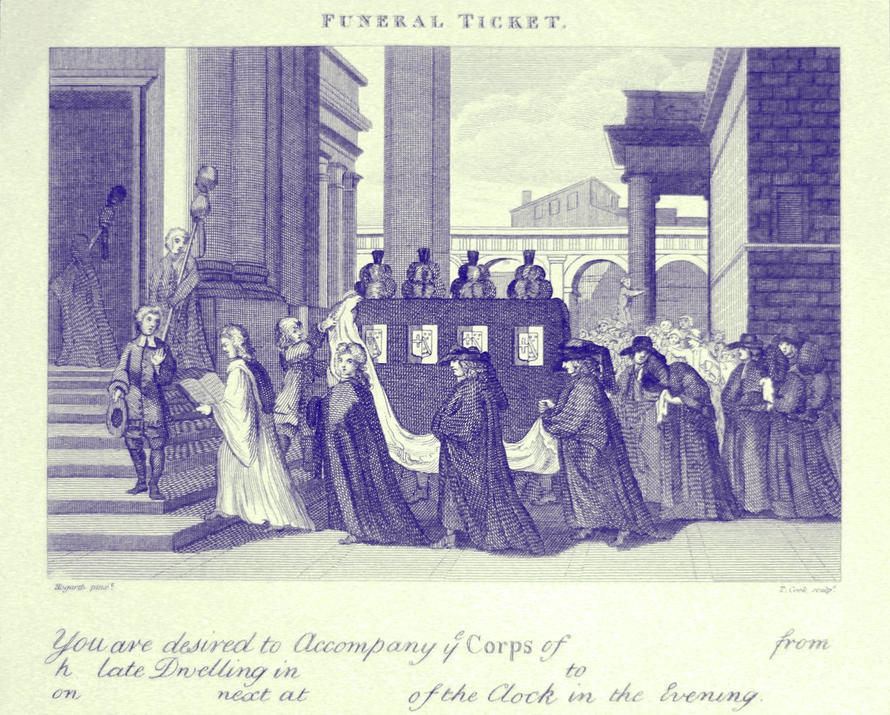 Funeral Ticket by William Hogarth