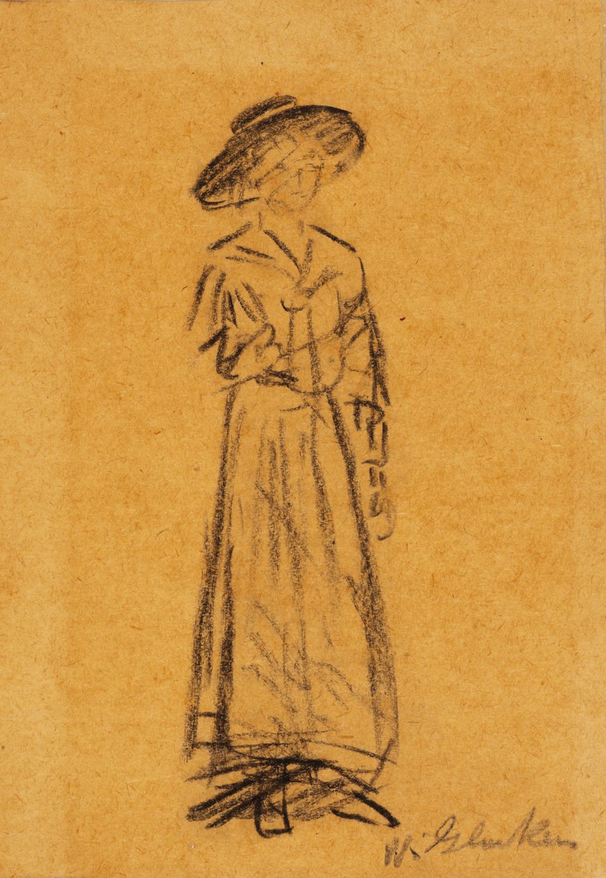 Woman with Broad-Brimmed Hat by William James Glackens