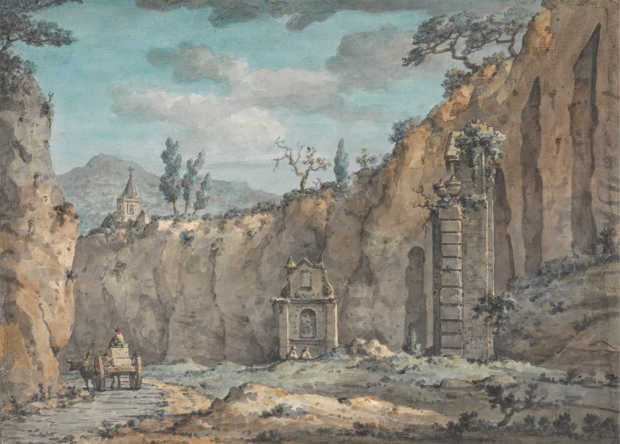 Oxcart in the Grotto at Posillipo by William Marlow