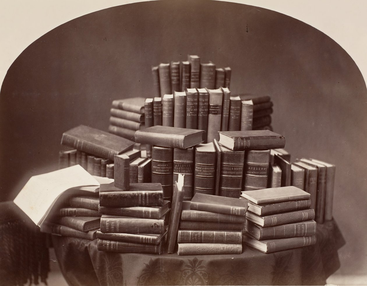 Still Life with Books, 1870s-80s by William Notman.