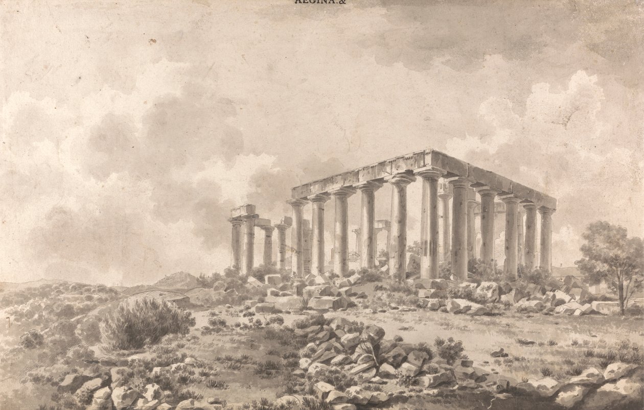 Temple of Jupiter Panhellenios at Aegina by William Pars