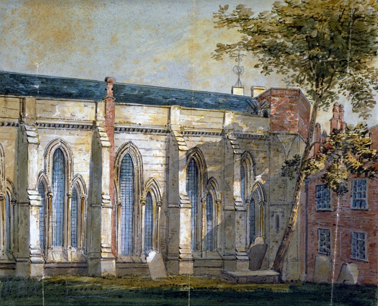 View of Temple Church, London by William Pearson