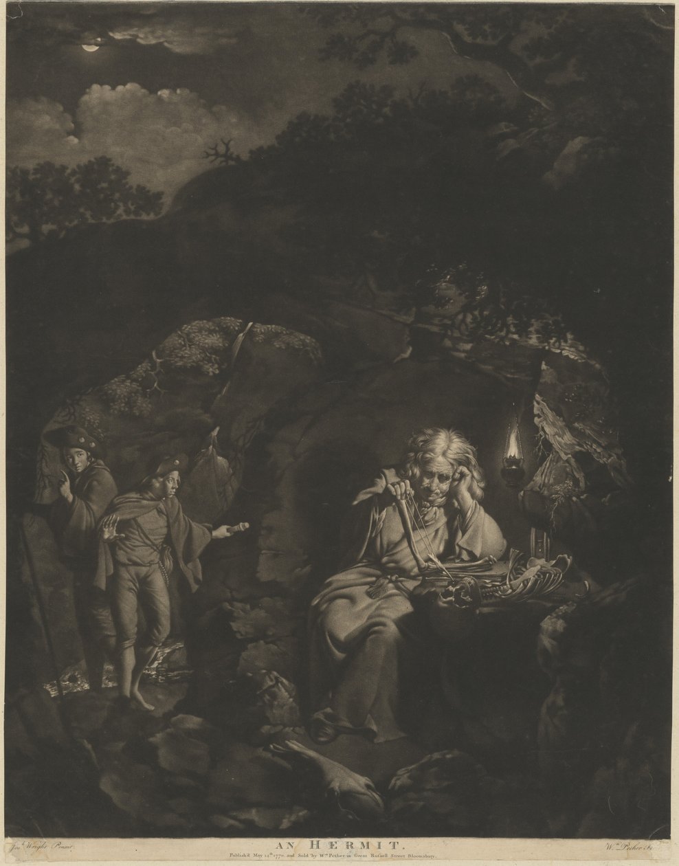 A Hermit by William Pether after Joseph Wright