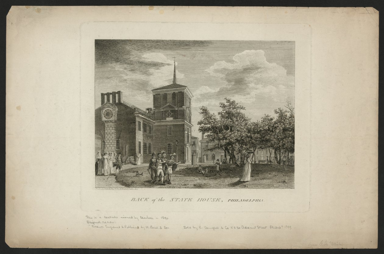 Back of the State House, Philadelphia by William Russell Birch