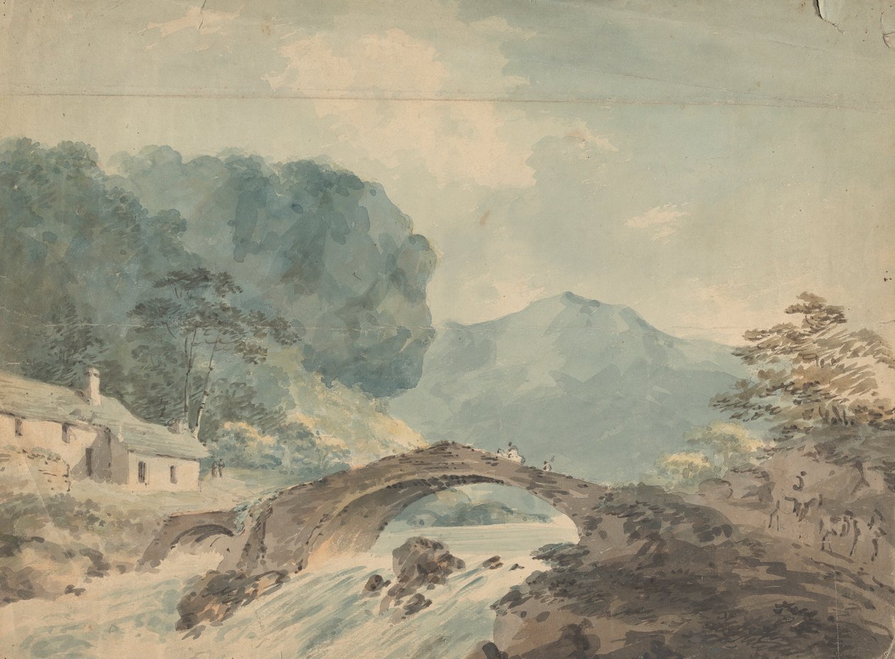 Bridge Crossing River by William Sawrey Gilpin