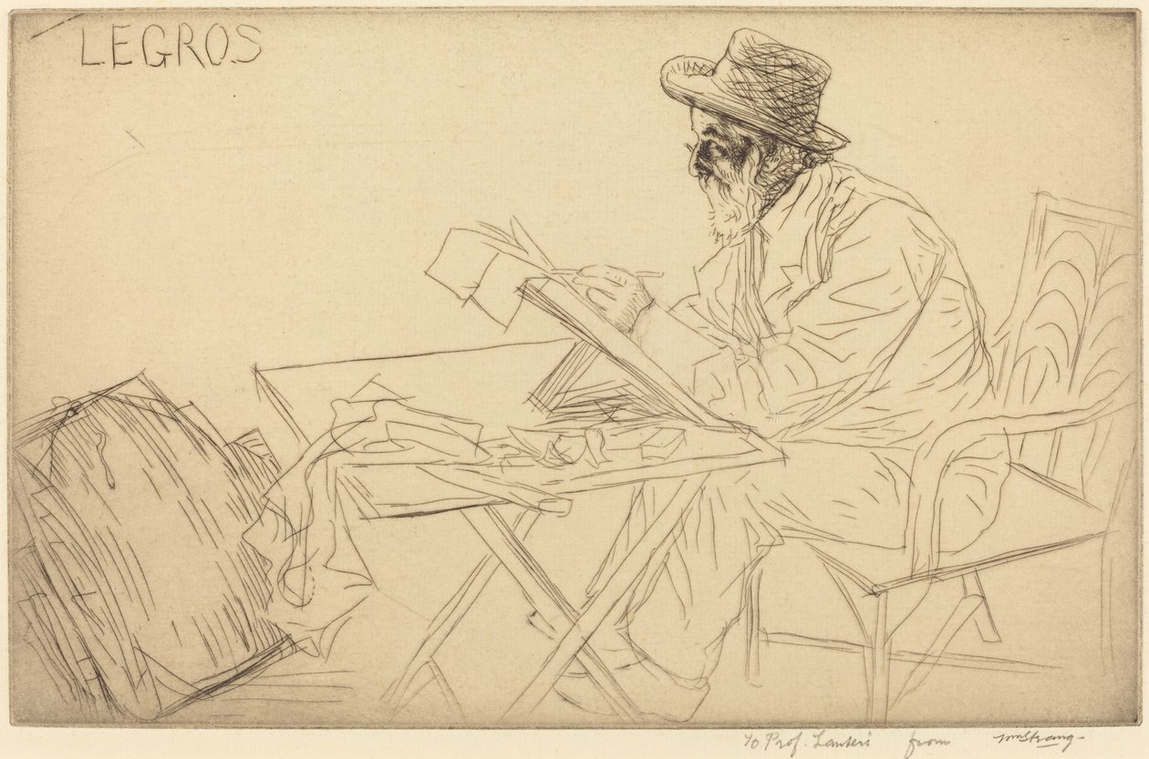Alphonse Legros Sketching by William Strang