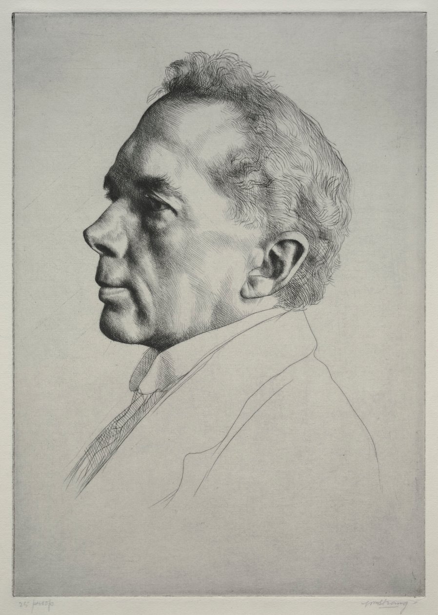 Campbell Dodgson, Profile to the Left, 1919 by William Strang