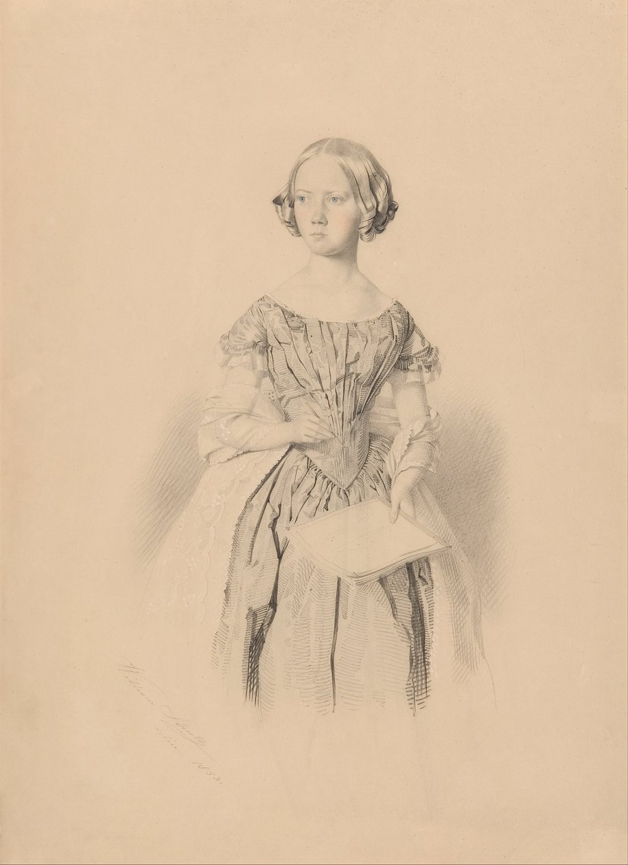 Young Woman Holding a Book by William Strutt