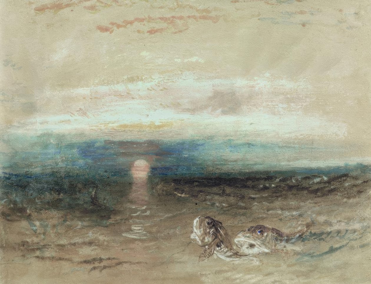 Sunset Over the Sea with Gurnards by Joseph Mallord William Turner