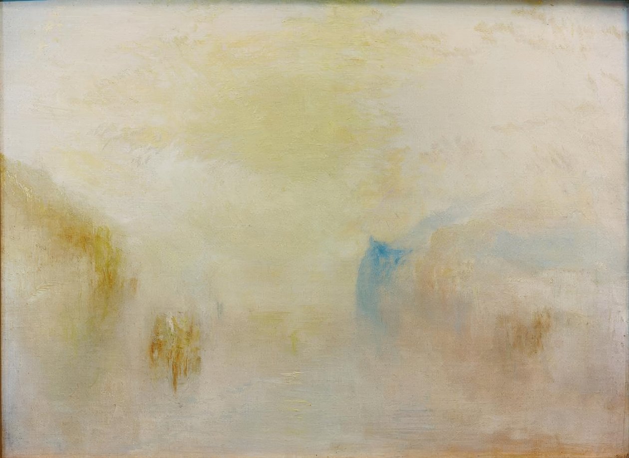 Sunrise with a Boat between Headlands by Joseph Mallord William Turner