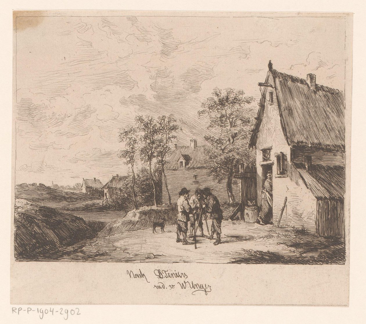 Three Men in Front of an Inn by William Unger