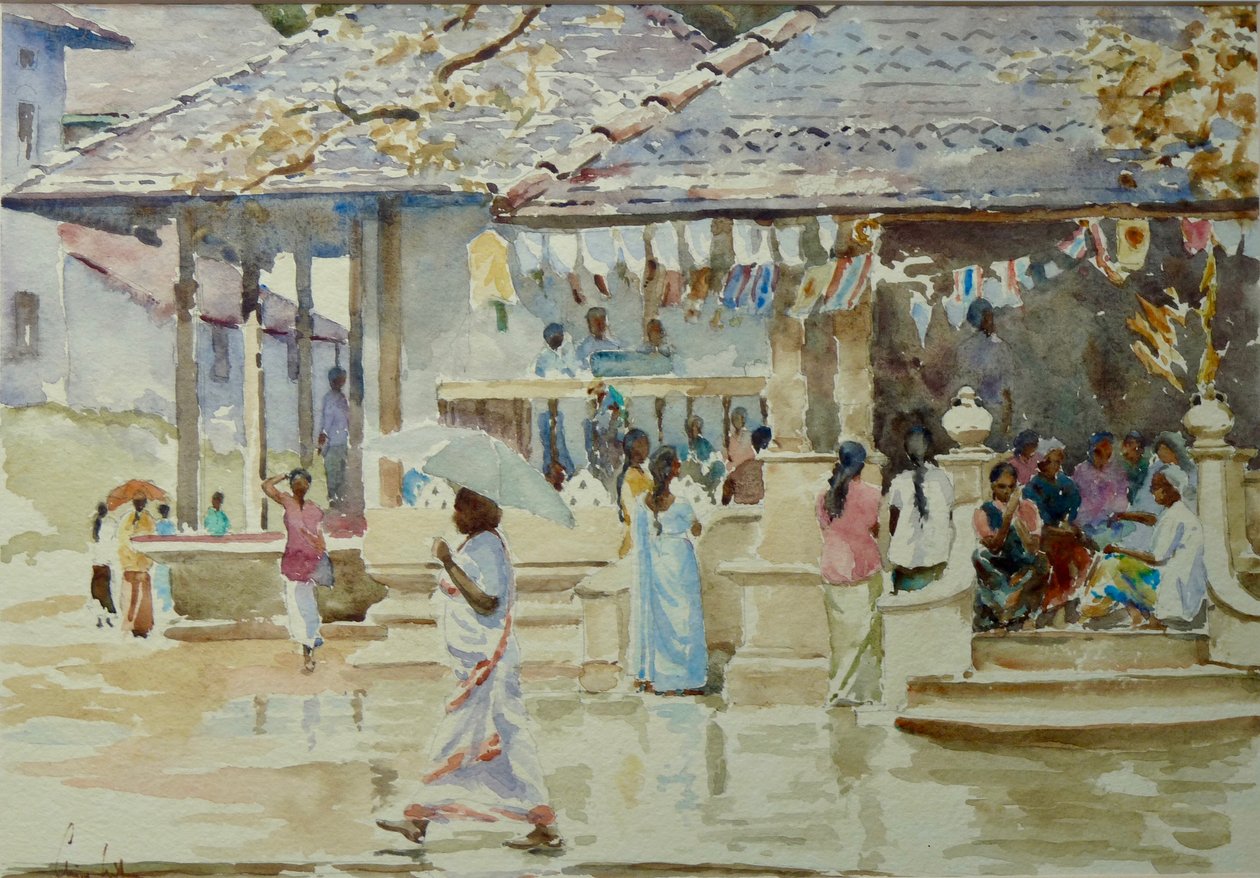 Temple Visit Between the Showers by Wilson Clive