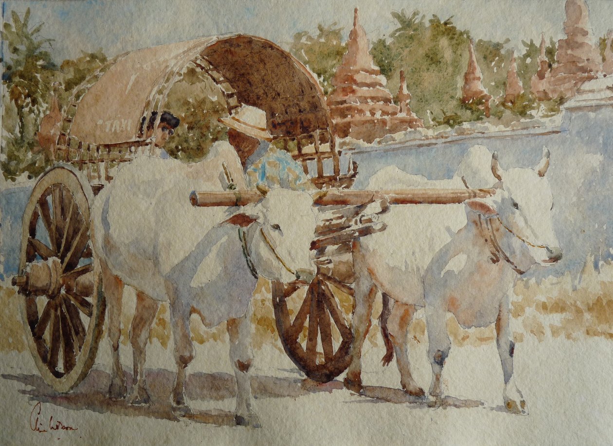 934 Bullock Cart Taxi Round the Temples by Wilson Clive