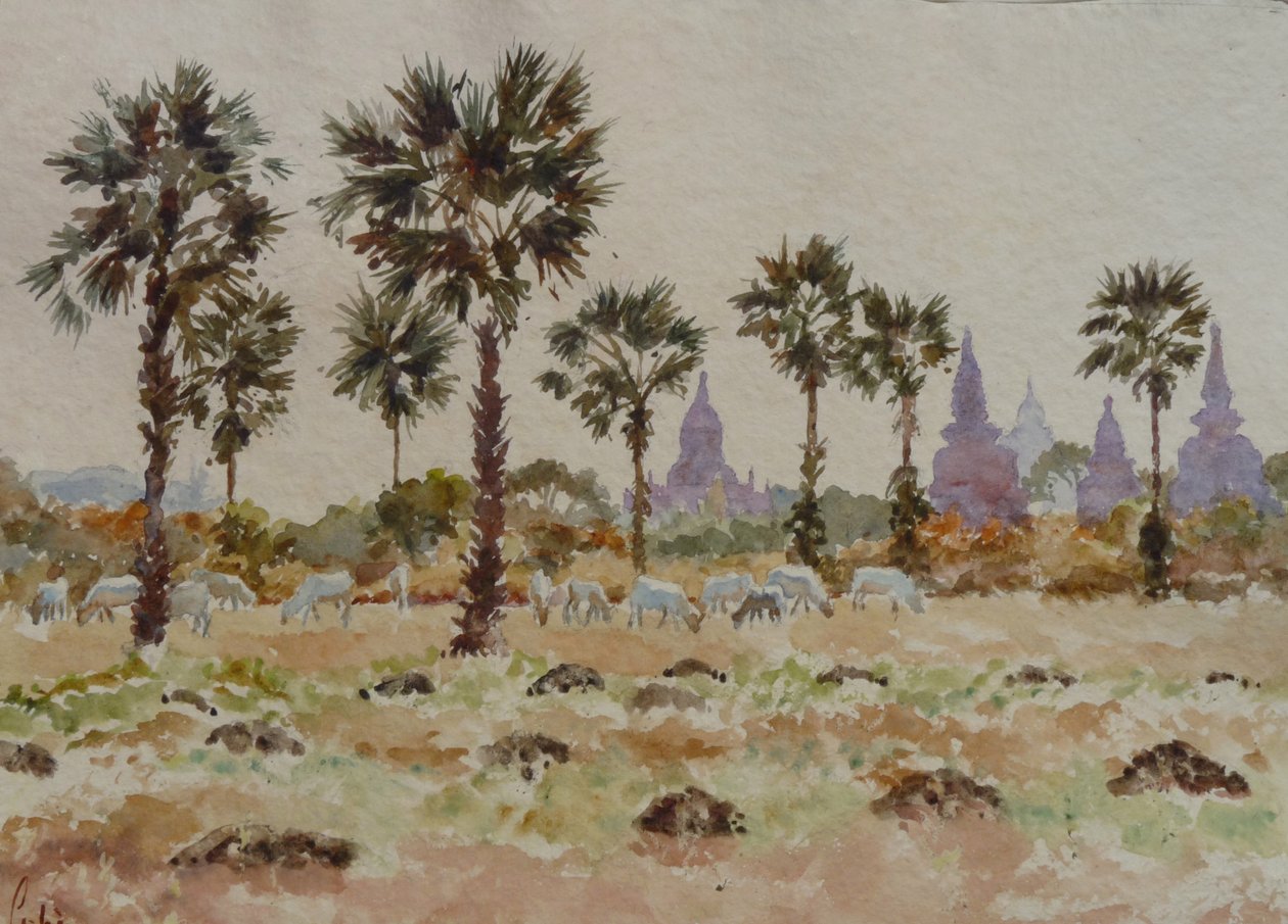 Blue cows and palmettos by Wilson Clive