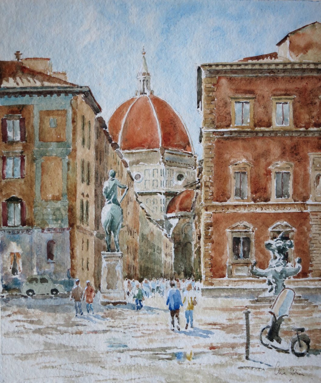 Piazza SS Annunziata, After the Cloudburst by Wilson Clive