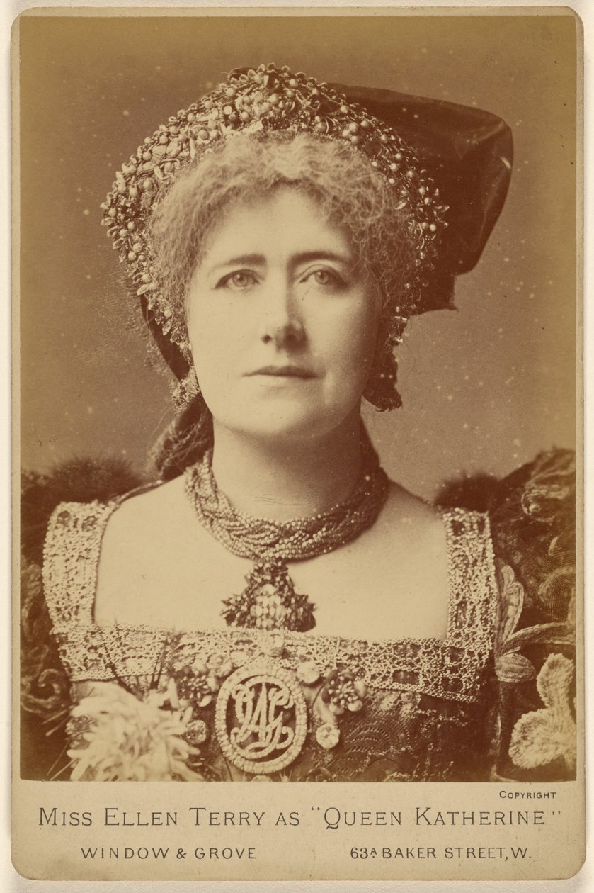 Miss Ellen Terry as Queen Katherine by Window and Grove
