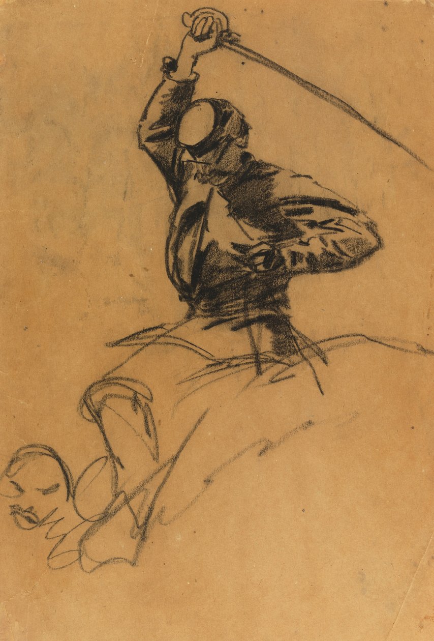 Cavalry Soldier with Sword on Horseback by Winslow Homer