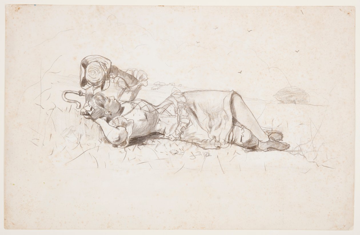 Shepherdess Resting by Winslow Homer