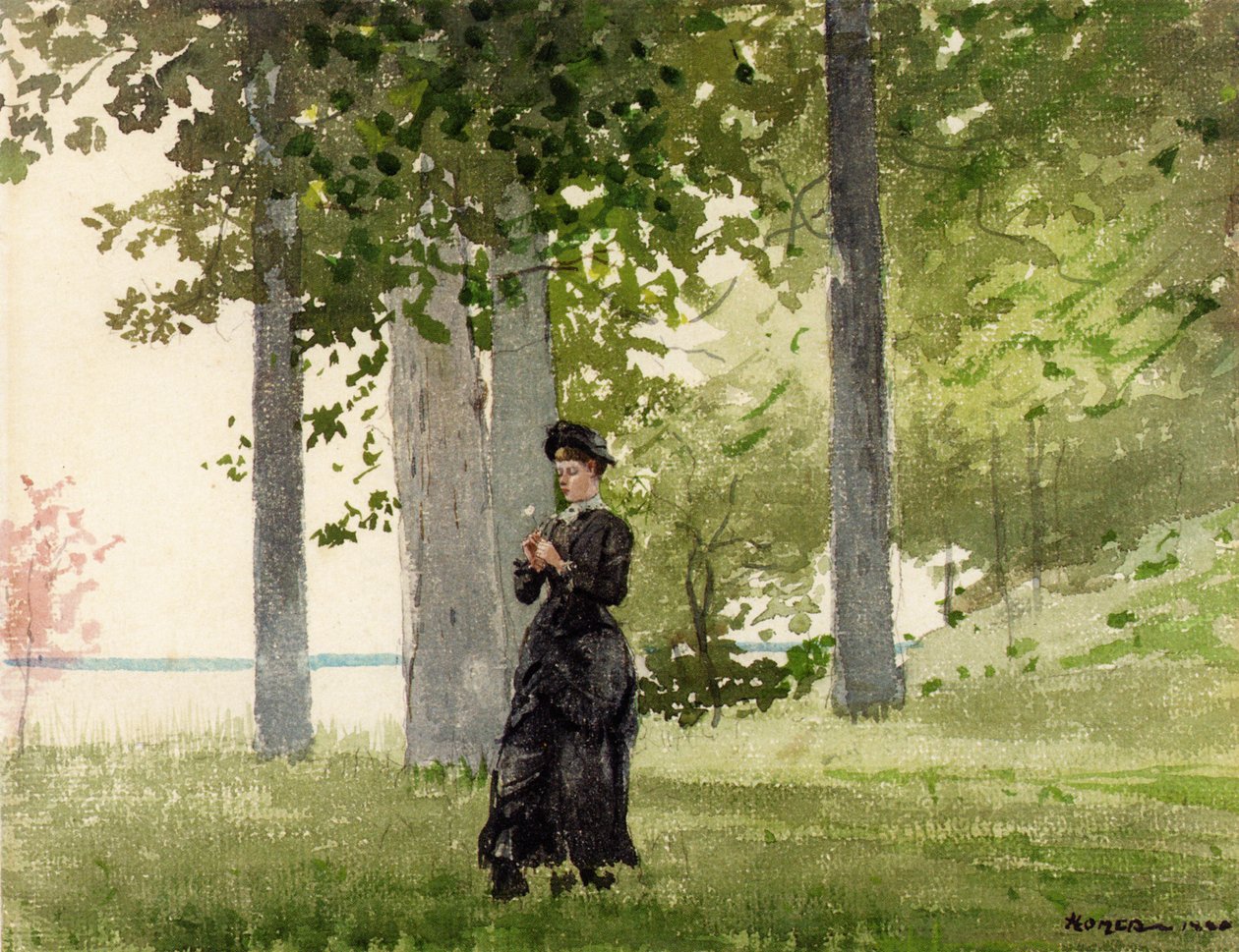 Woman with Flower by Winslow Homer