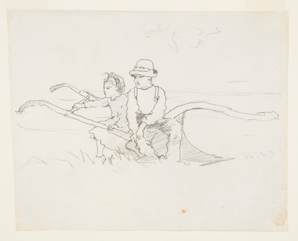 Boy and Girl on a Plow by Winslow Homer