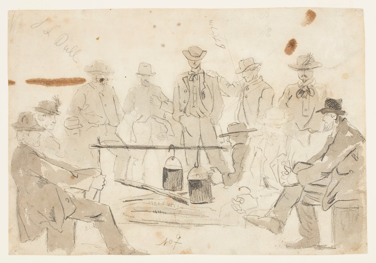 Campfire with Soldiers by Winslow Homer