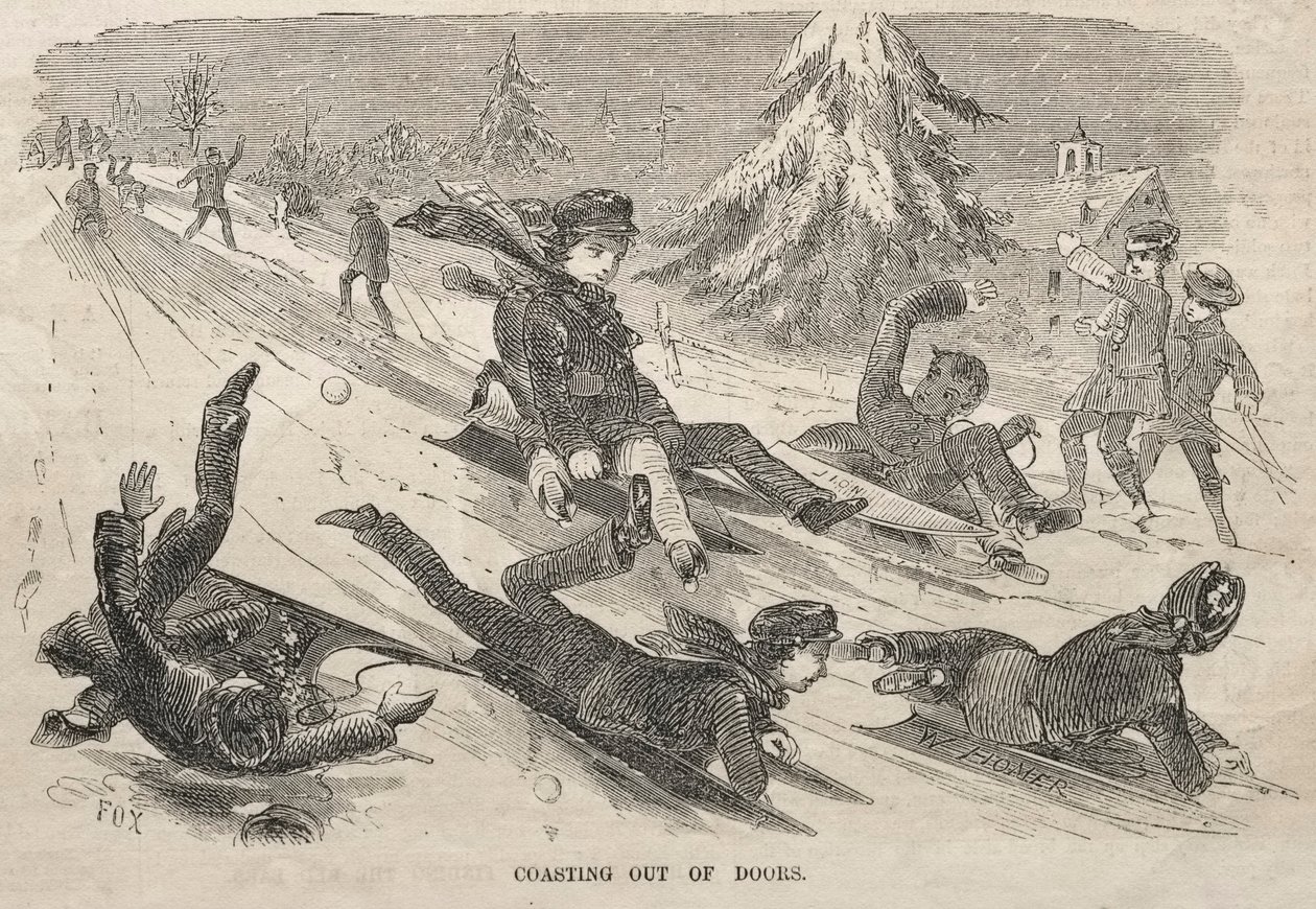 Coasting Out of Doors by Winslow Homer