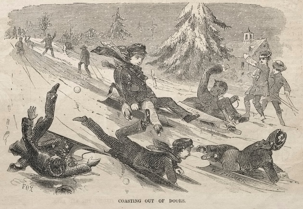 Coasting Out of Doors by Winslow Homer
