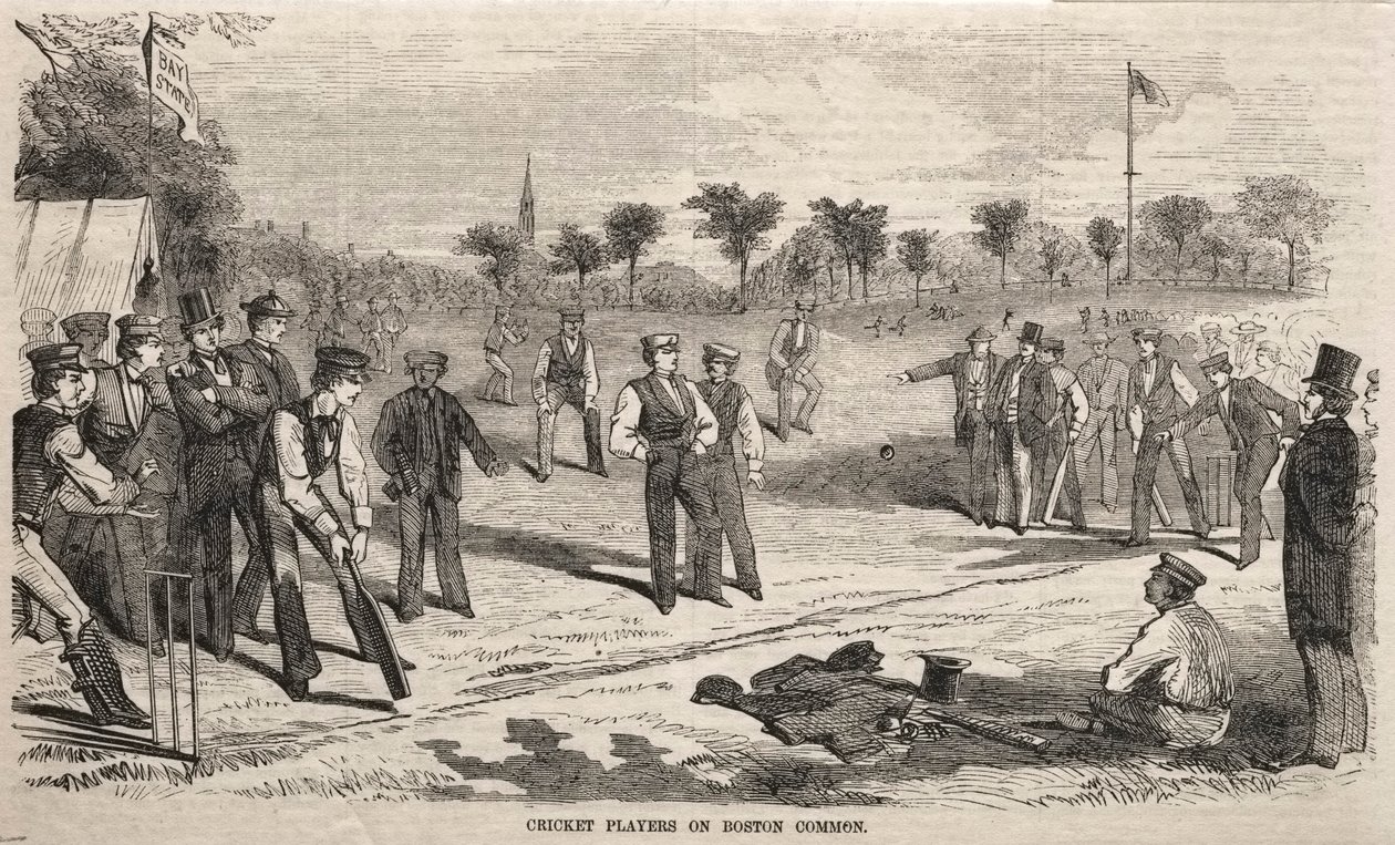 Cricket Players on Boston Common by Winslow Homer