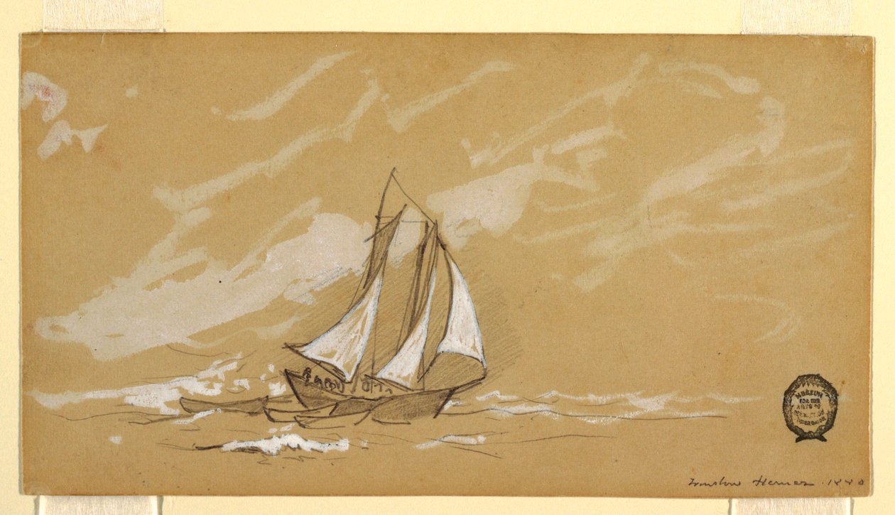 Schooner with Three Dories, 1880 by Winslow Homer