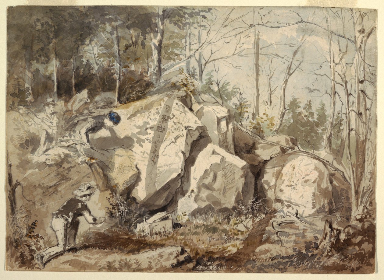 Setting a Squirrel Trap, ca. 1855 by Winslow Homer