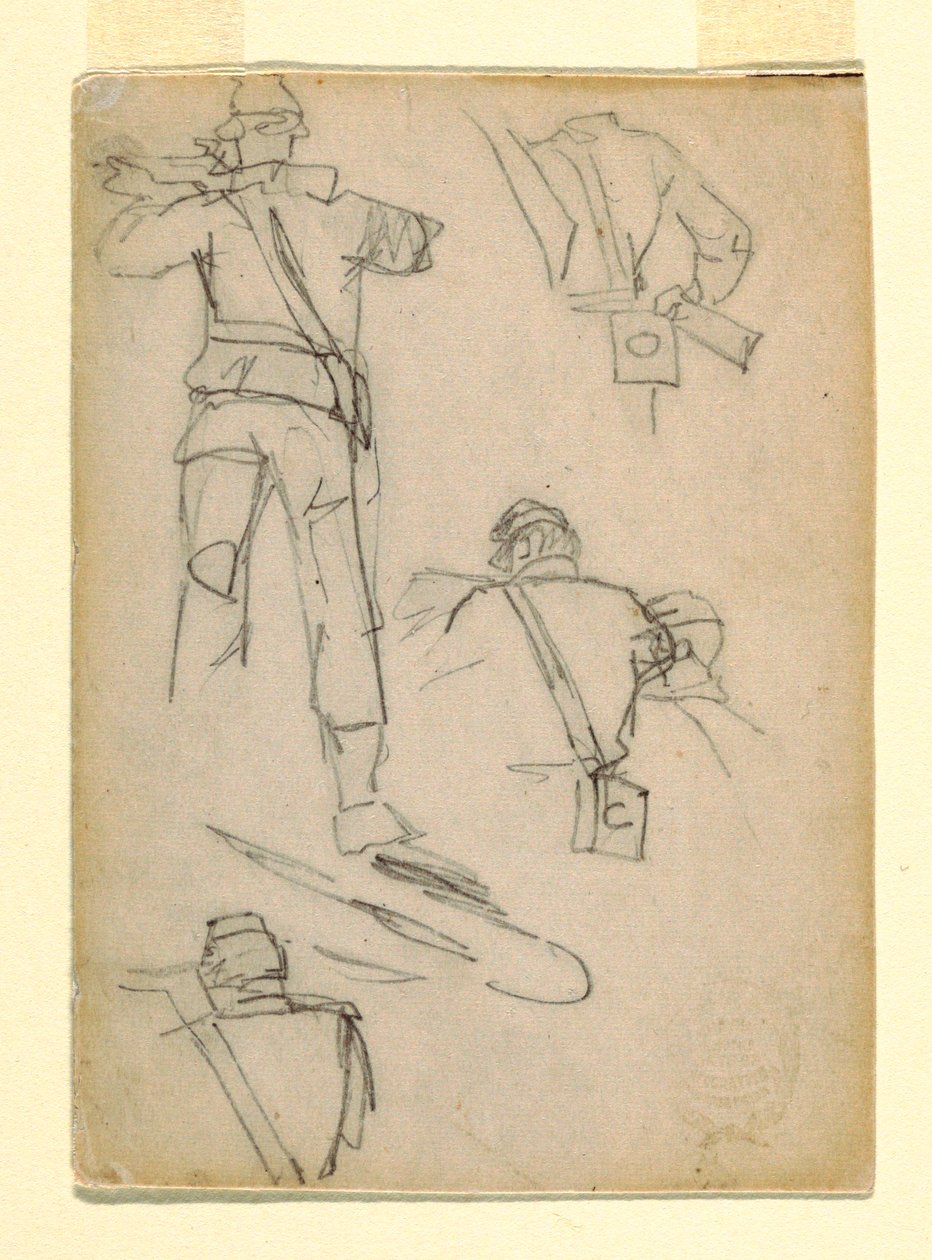 Studies of Soldiers Taking Aim, 1862 by Winslow Homer