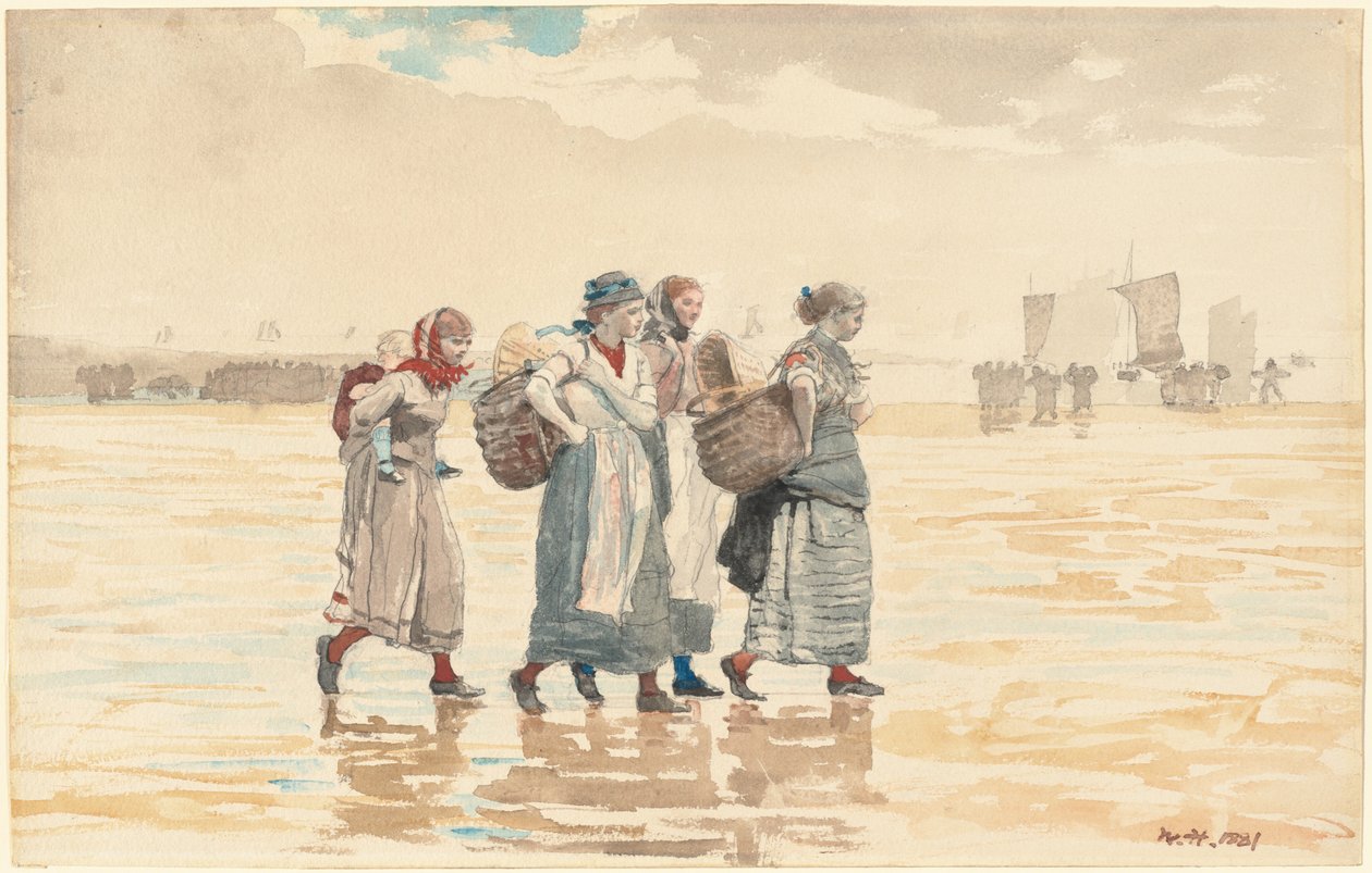 Four Fishwives on the Beach by Winslow Homer