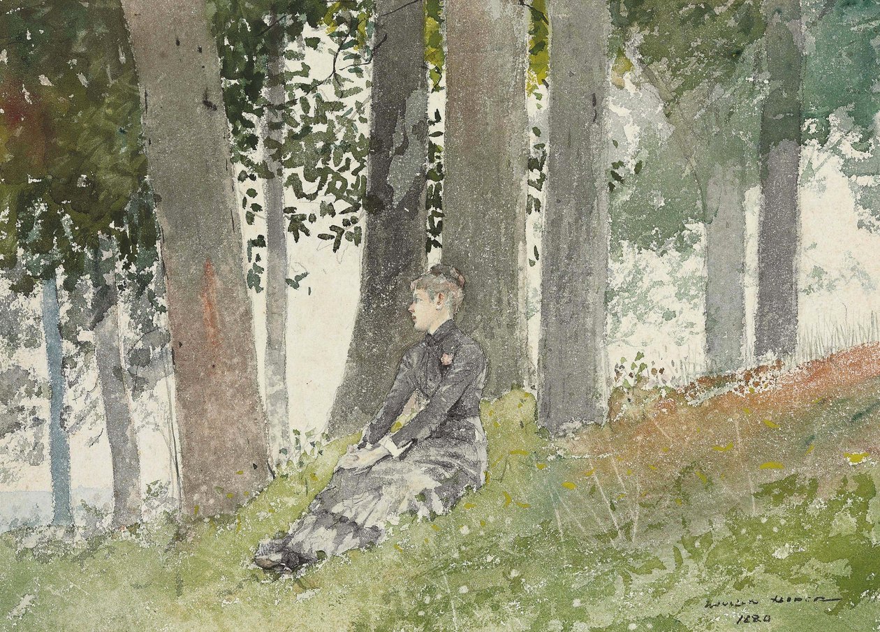 Girl Seated in a Grove by Winslow Homer