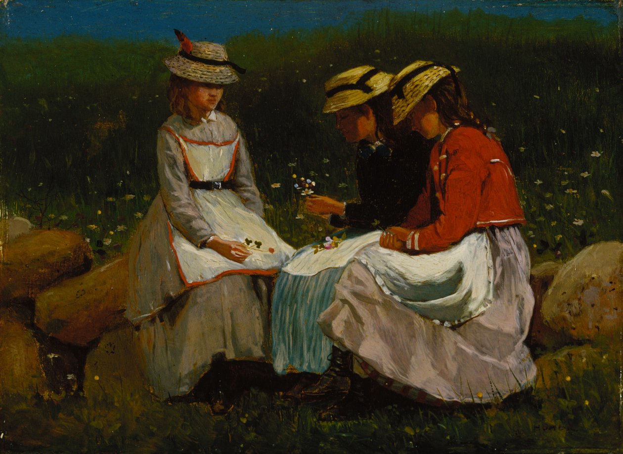 Girls in a Landscape by Winslow Homer