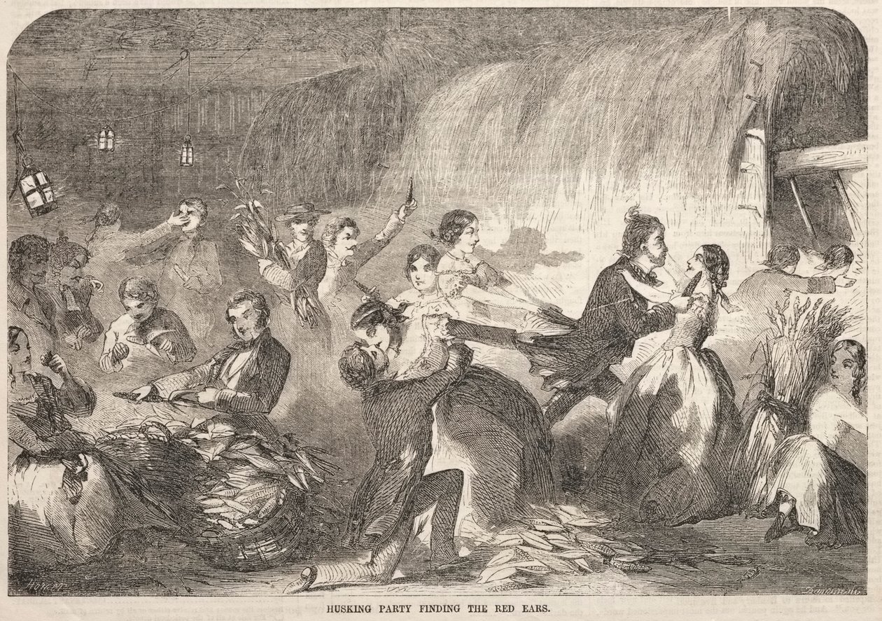 Husking Party Finding the Red Ears, 1857 by Winslow Homer