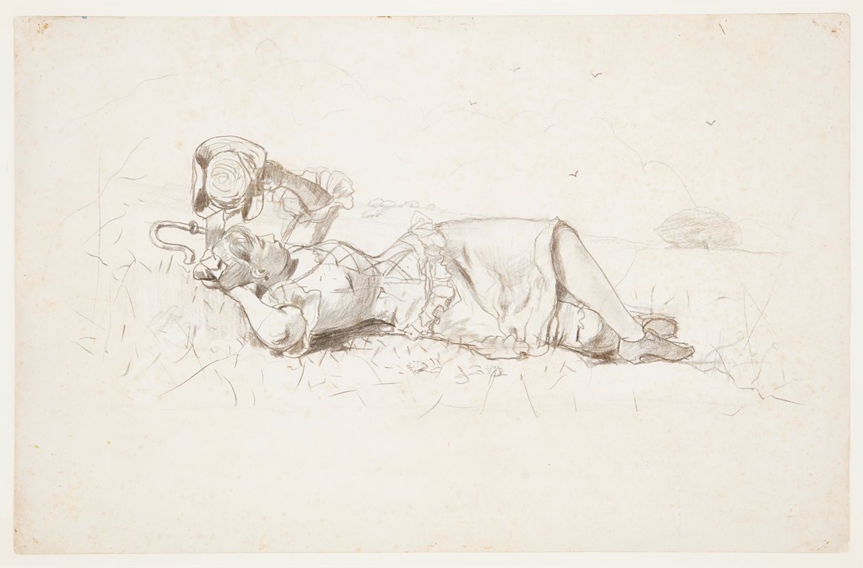 Shepherdess Resting by Winslow Homer
