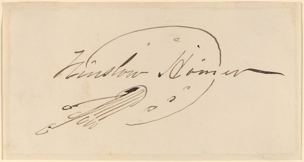 Signature in Palette by Winslow Homer