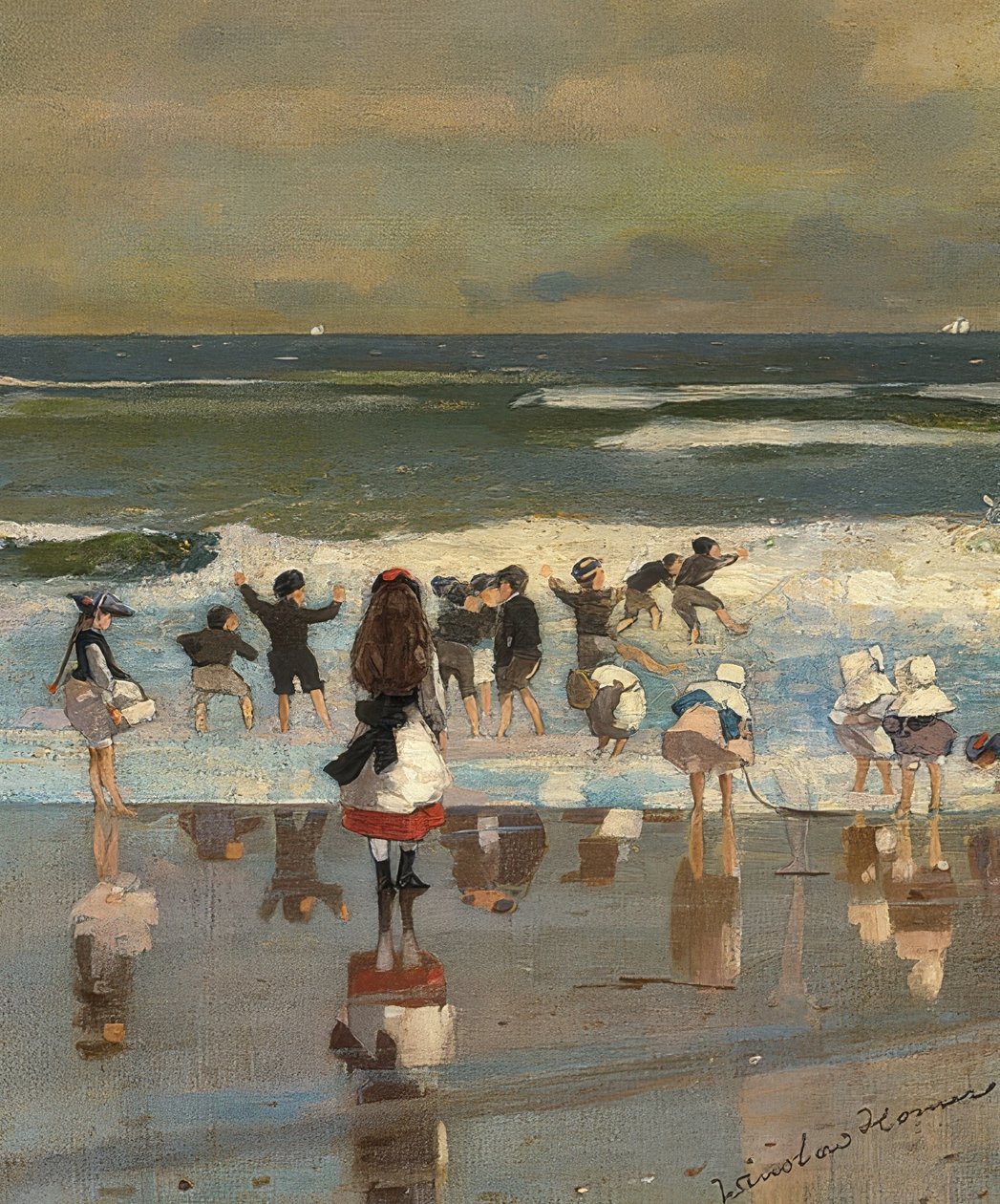 Beach Scene. Around 1869 by Winslow Homer