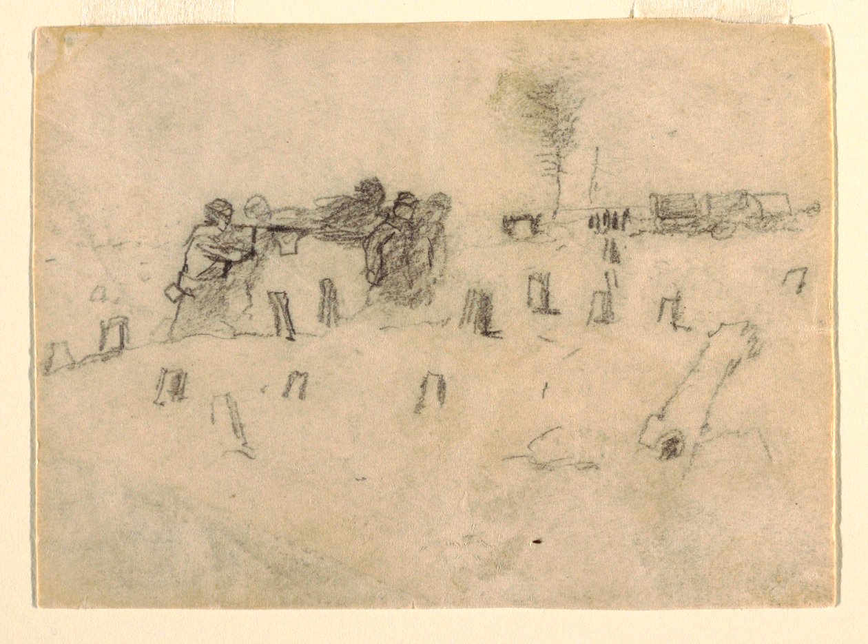 Stretcher Bearers Carrying a Soldier by Winslow Homer