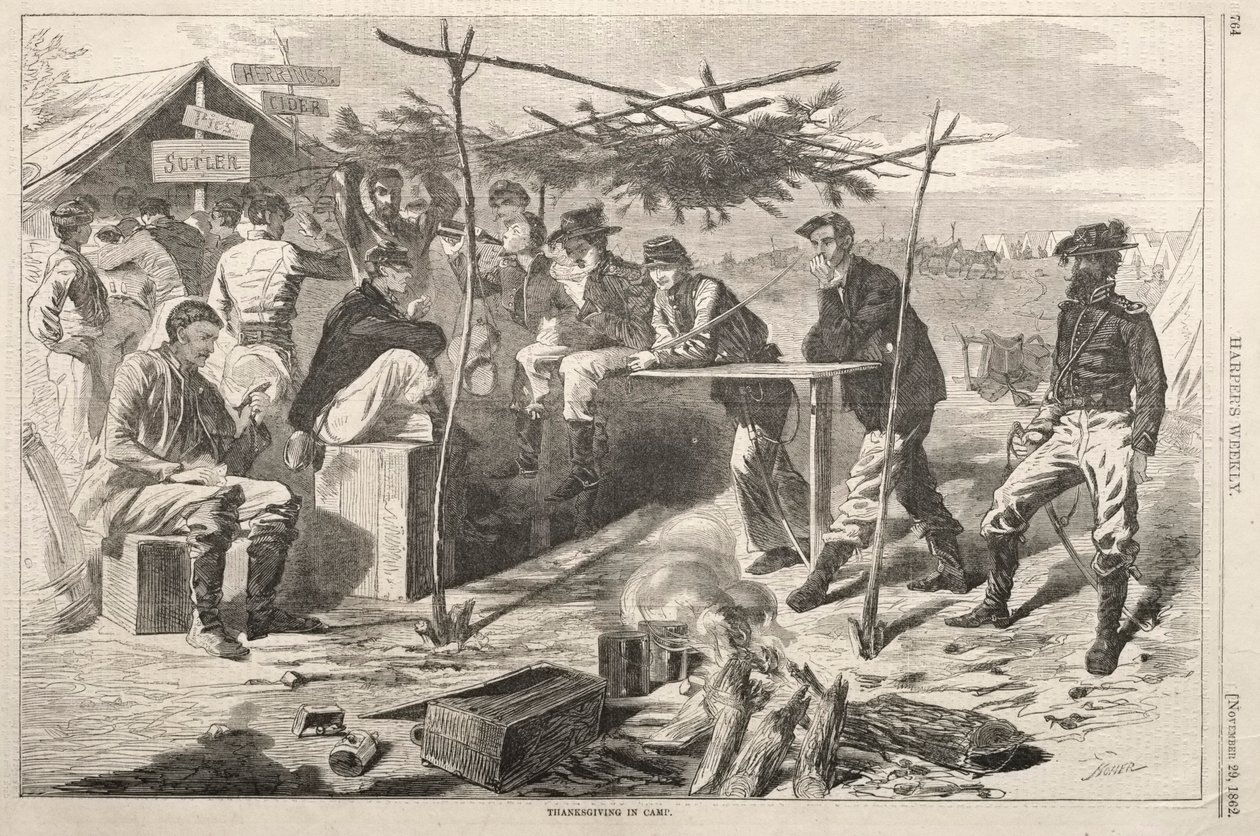 Thanksgiving in Camp by Winslow Homer
