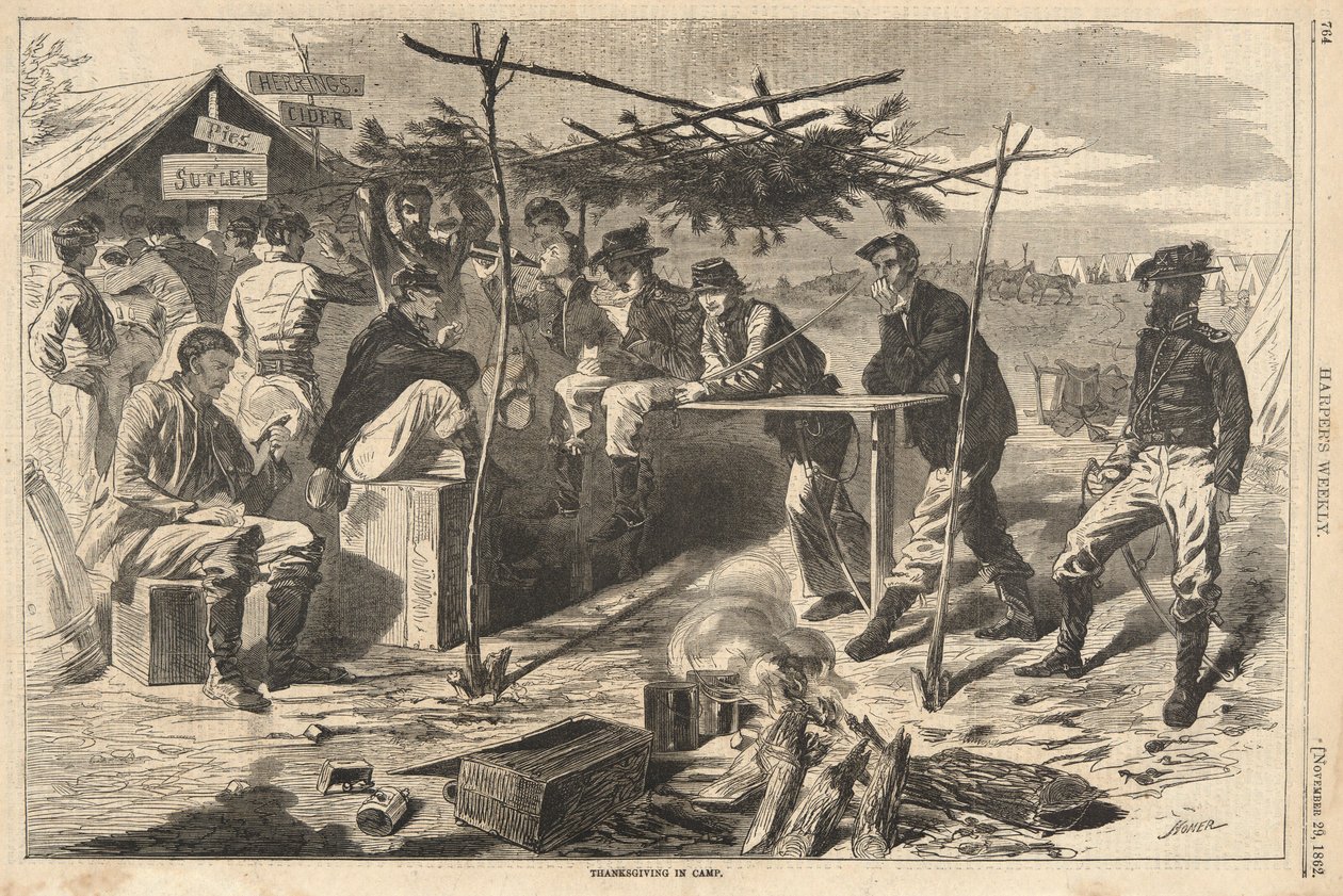 Thanksgiving in Camp, from Harper