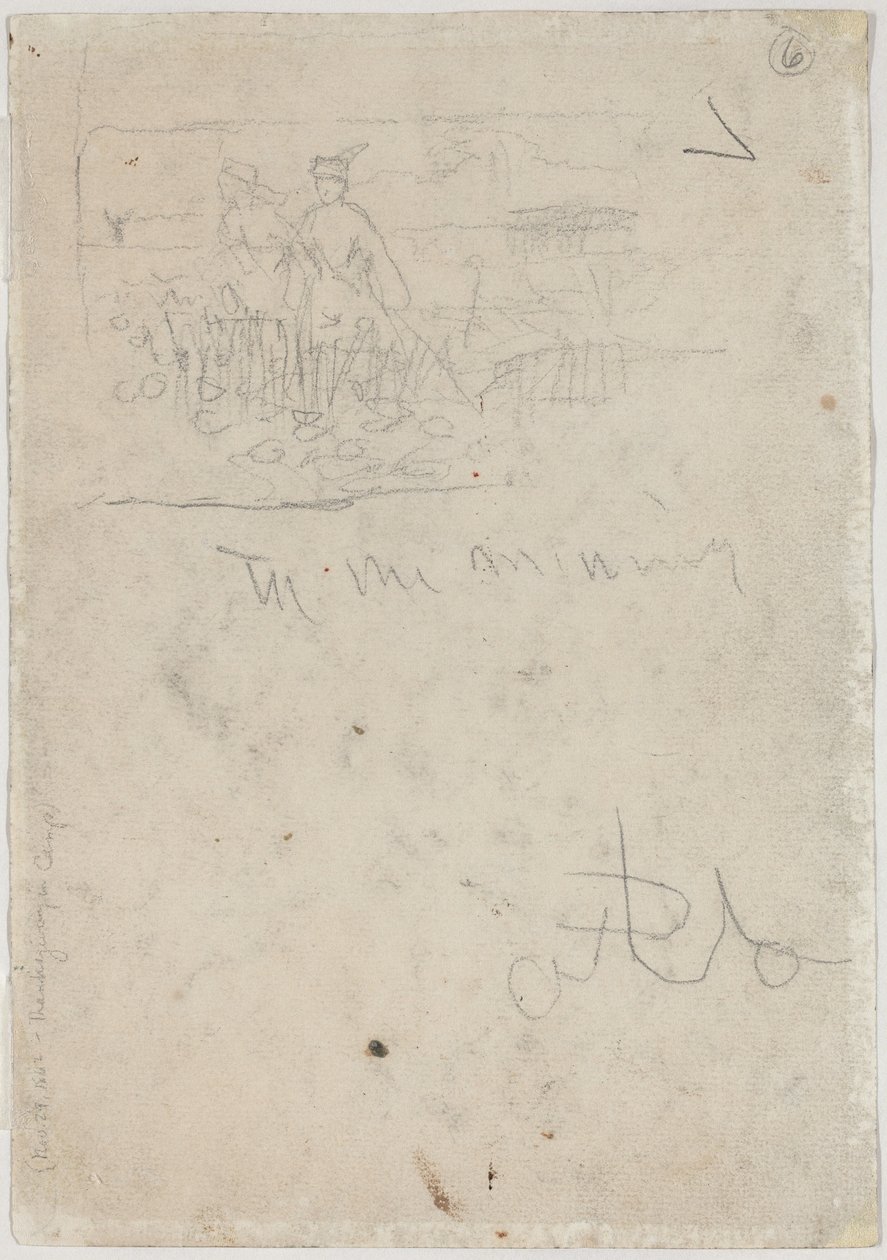 Thanksgiving in Camp (verso) by Winslow Homer