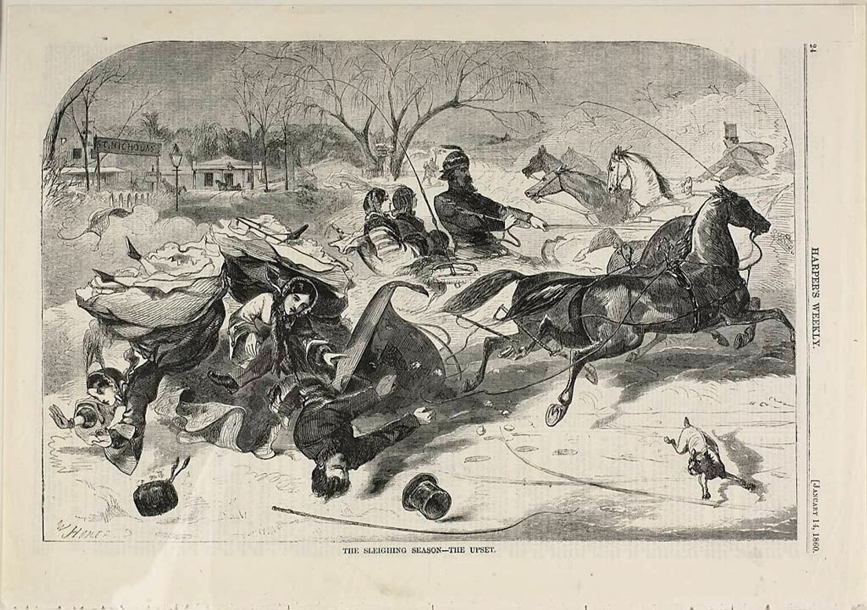 The Sleighing Season—the Upset by Winslow Homer