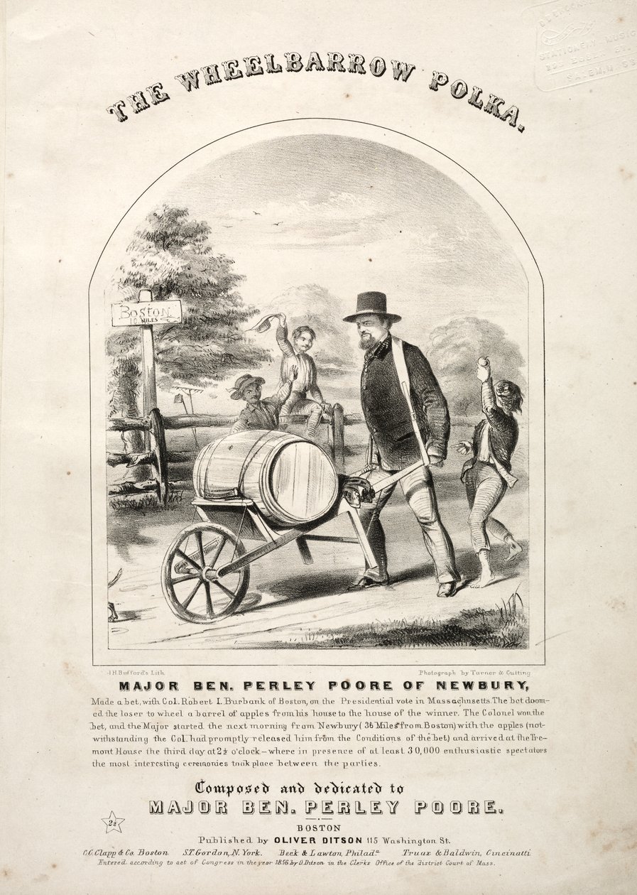 The Wheelbarrow Polka - Sheet Music Cover by Winslow Homer