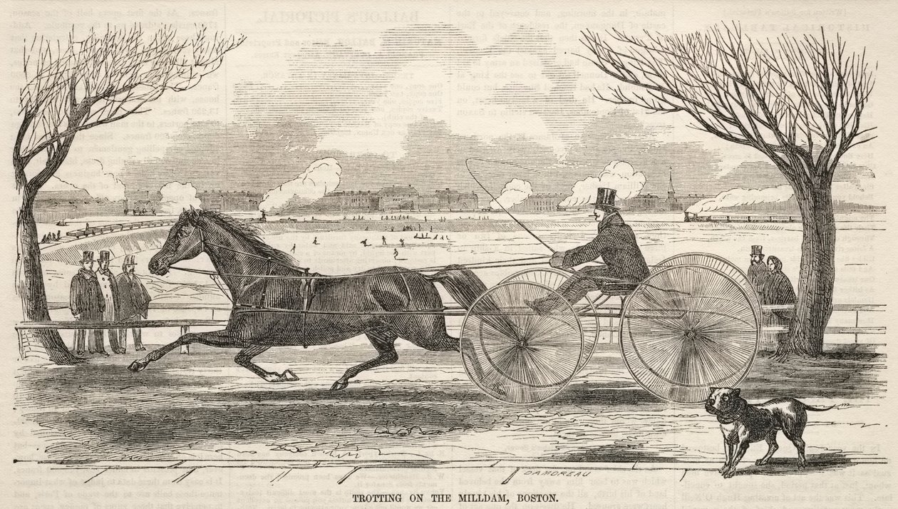 Trotting on the Mill Dam, Boston by Winslow Homer