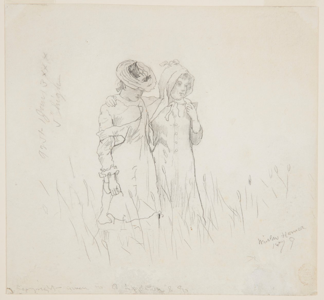 Two Girls in a Field by Winslow Homer