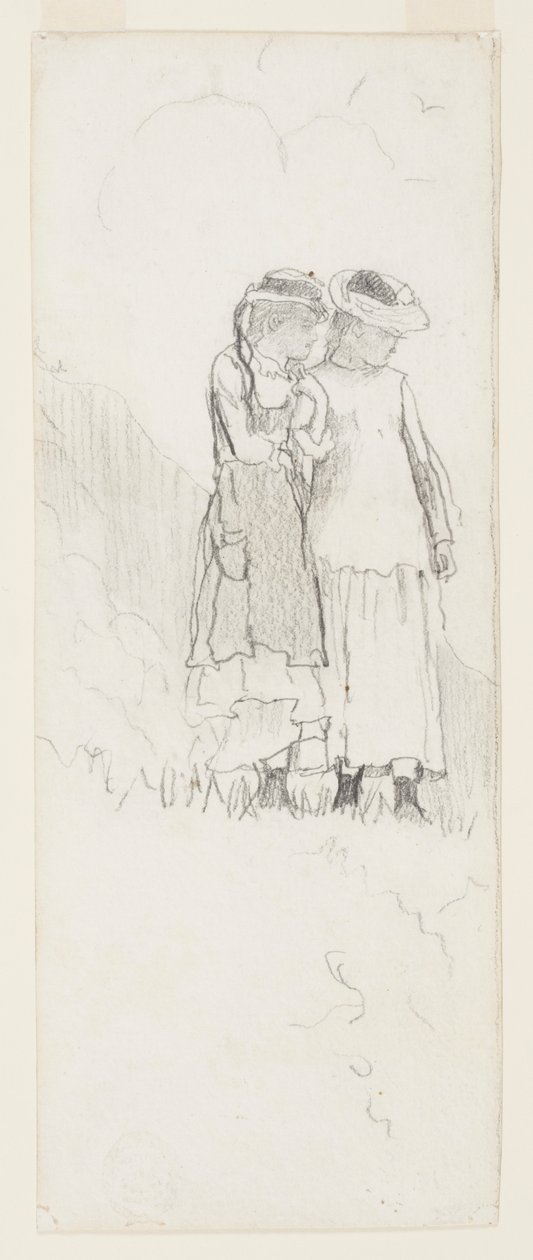 Two Young Girls in a Field by Winslow Homer