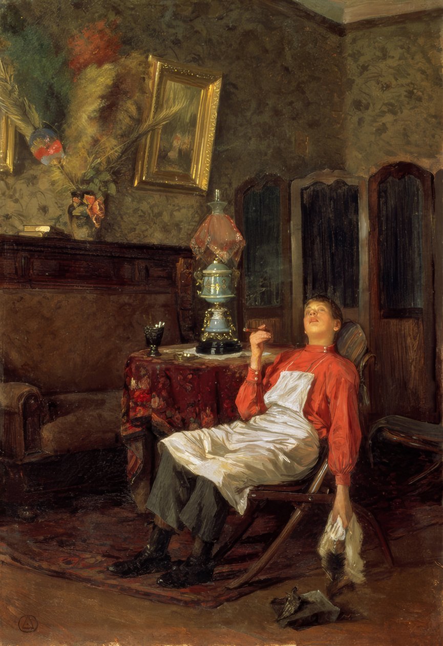 In the Absence of the Master by Wladimir Jegorowitsch Makowski