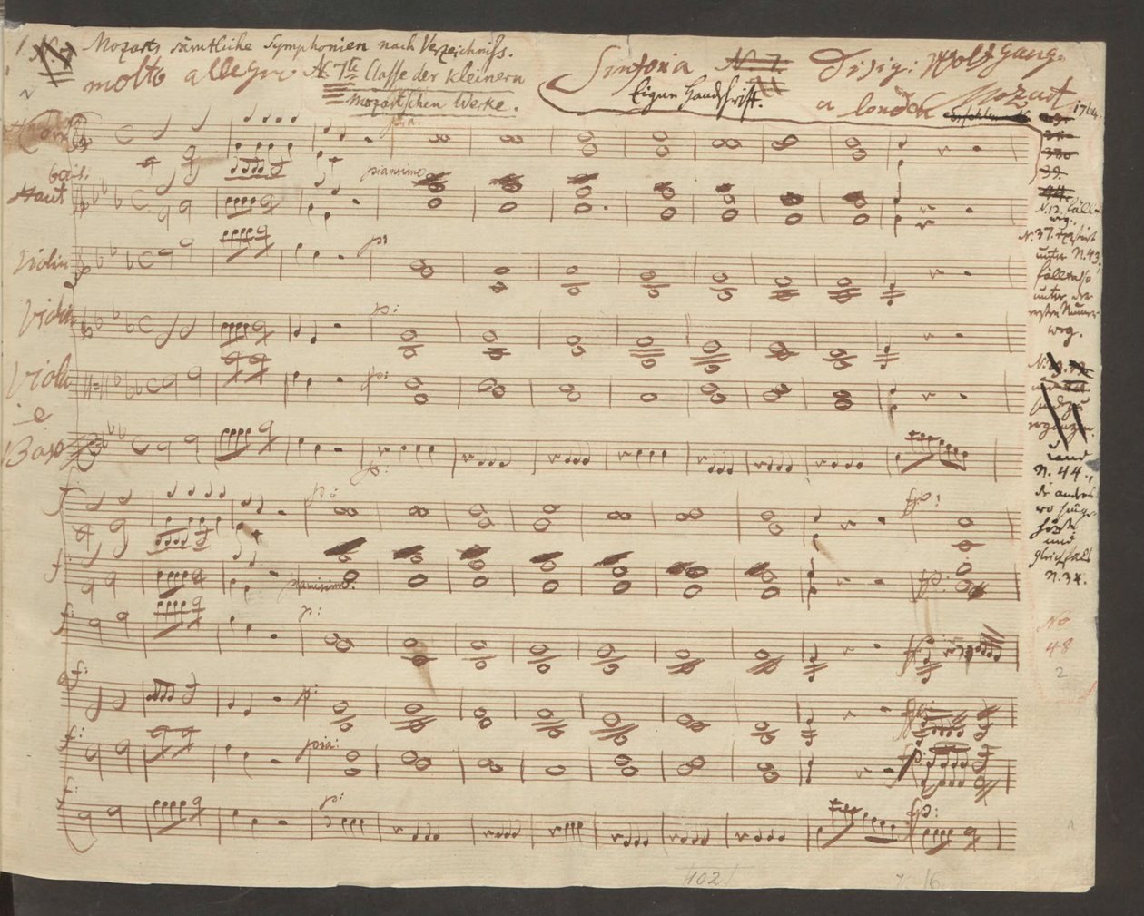 The Opening of the Autograph Manuscript of Mozart